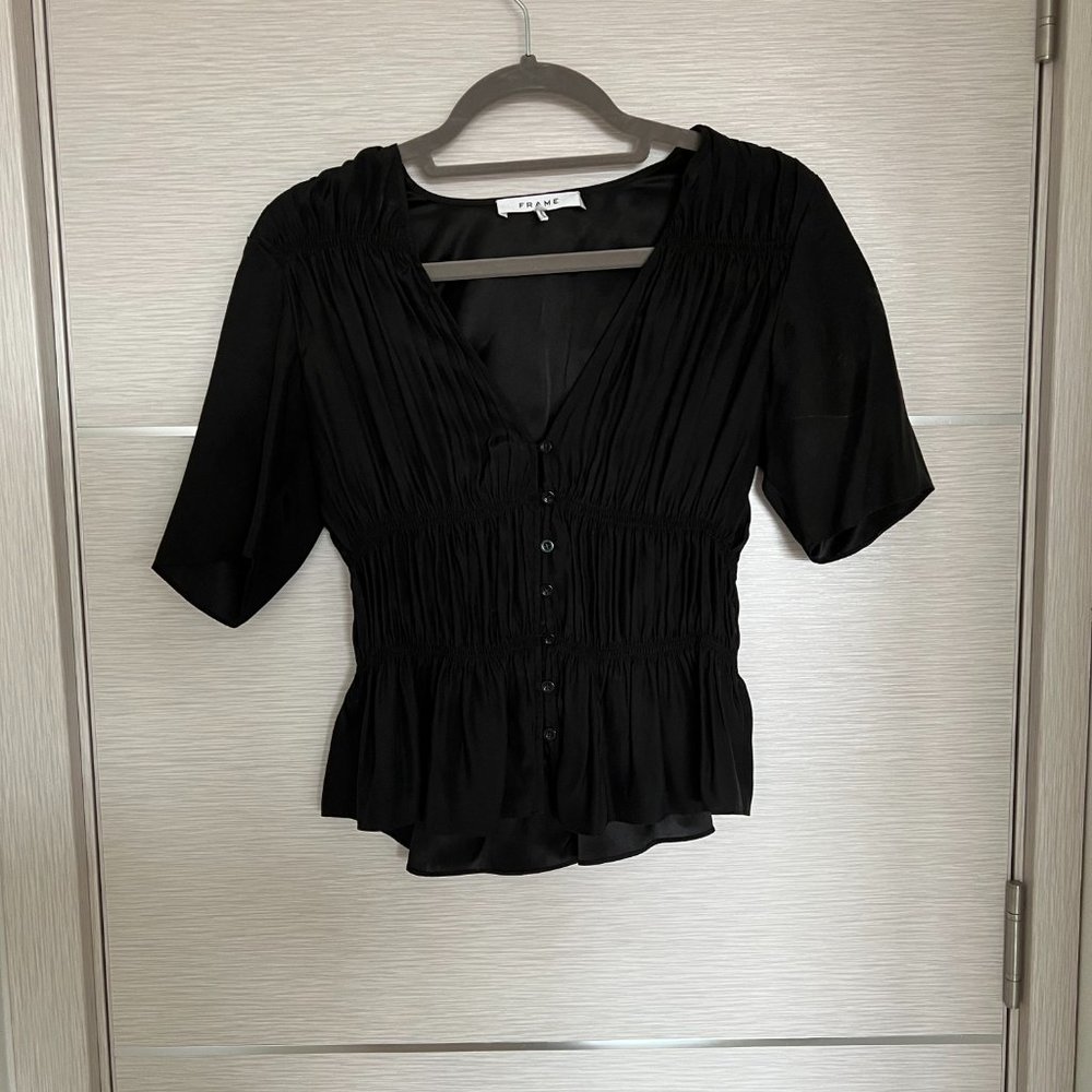 Frame Black Silky Blouse